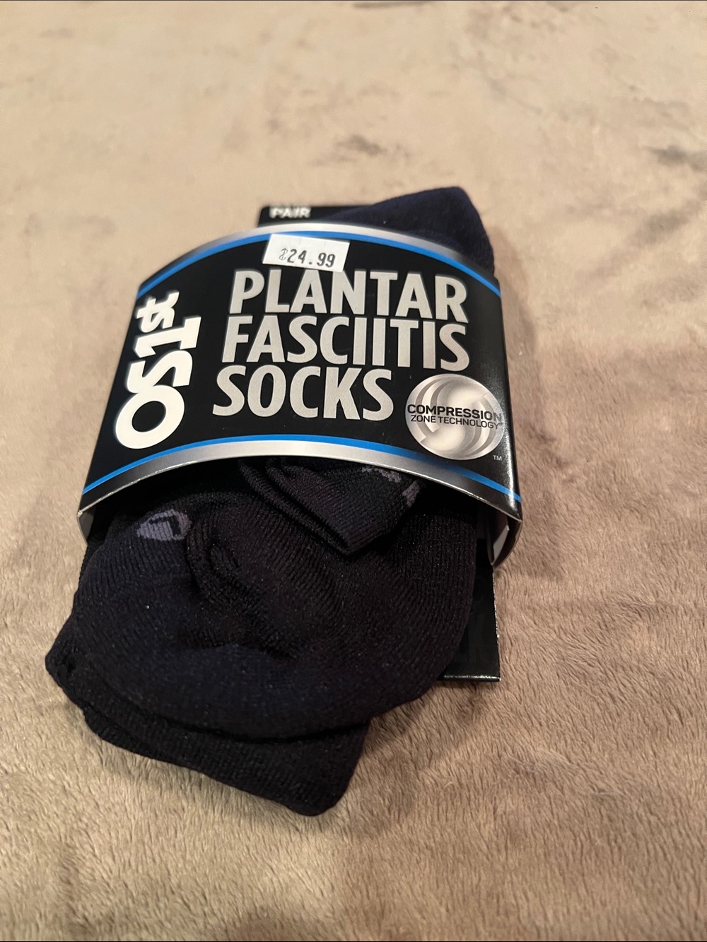 OS1ST Plantar Fasciitis Compression Socks - Black